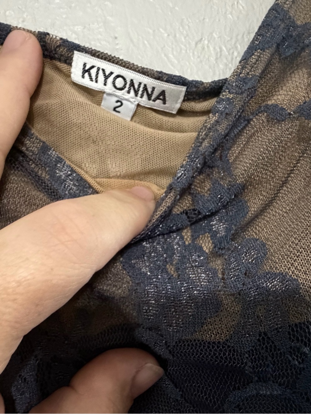 Kiyonna Twilight Gray Luna Lace Cocktail Dress Woman’s Plus Size 2X (18-20) - Picture 5 of 6